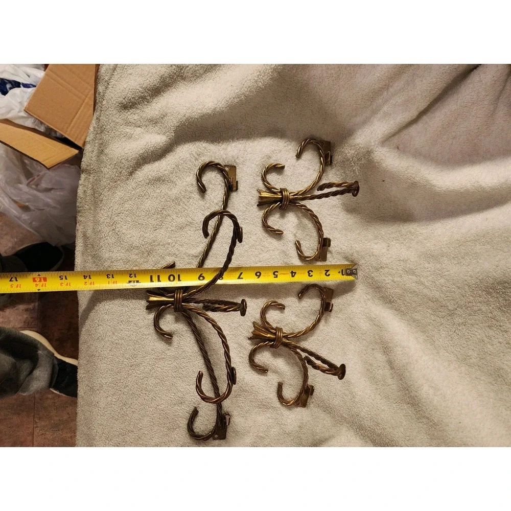 Set Of‎ 3 RARE Vintage Gold Twisted Metal Vanity Wall Shelves, Hollywood Regency